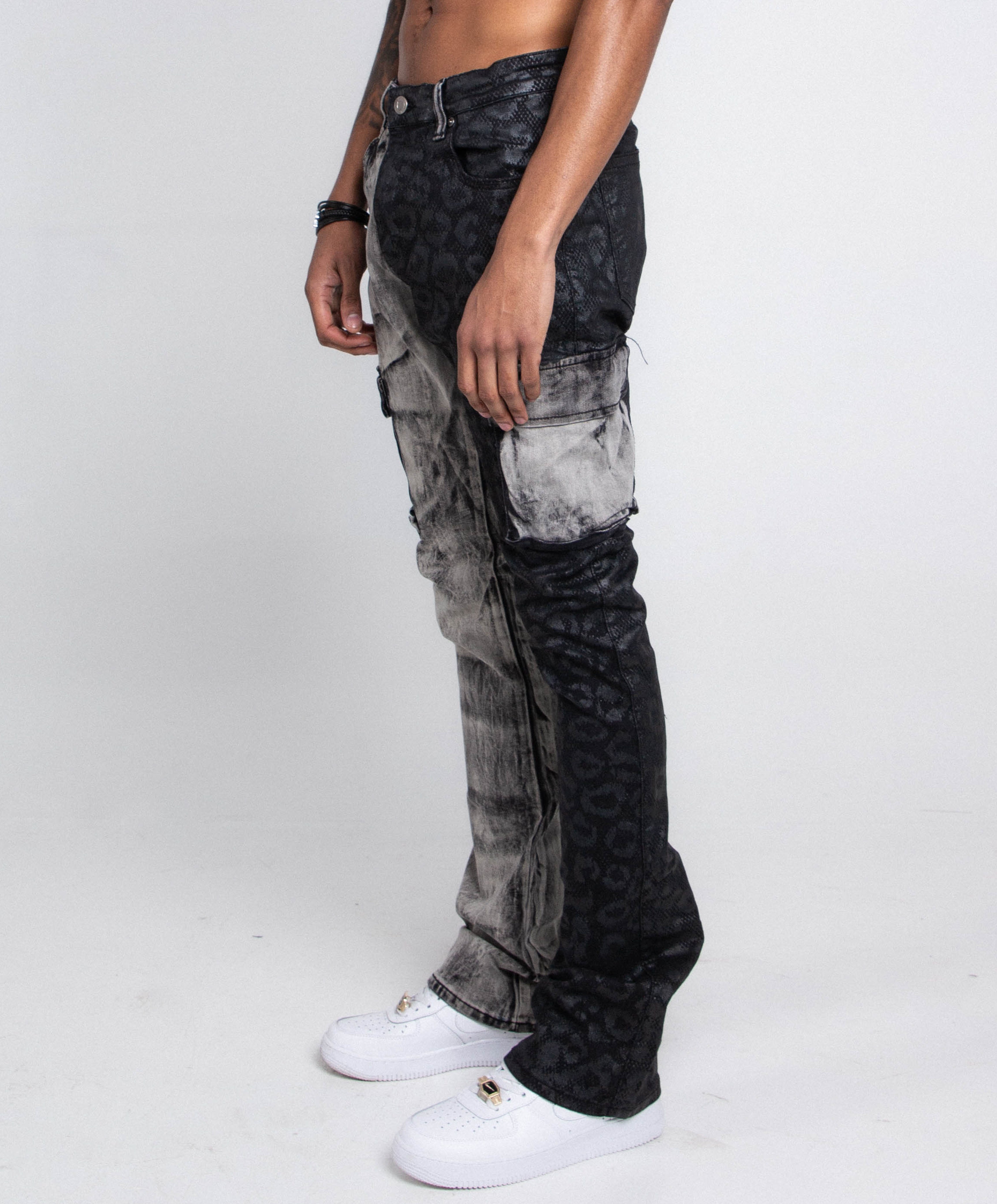 Armor Jeans Black Lace Stacked Jeans | AJ33SK-2