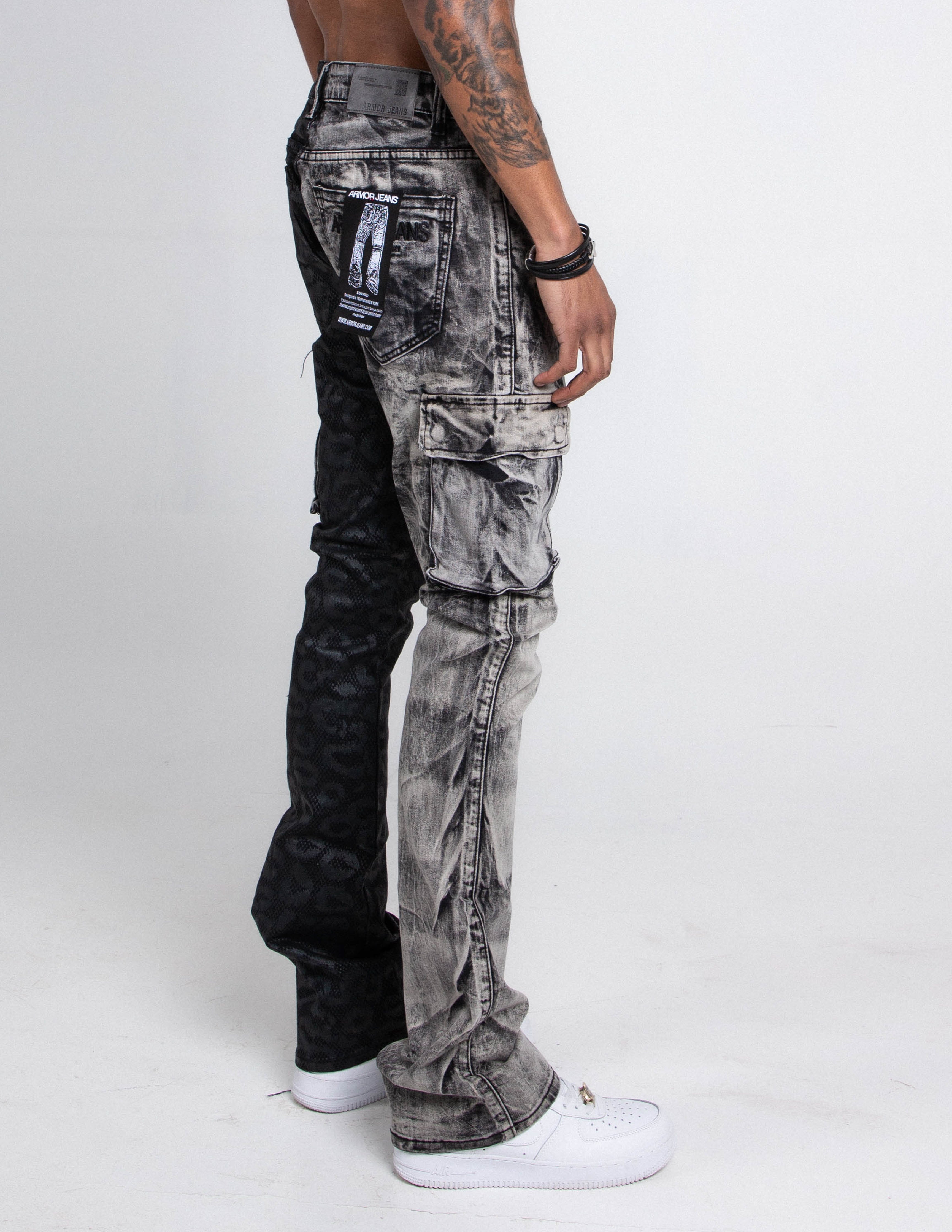 Armor Jeans Black Lace Stacked Jeans | AJ33SK-2