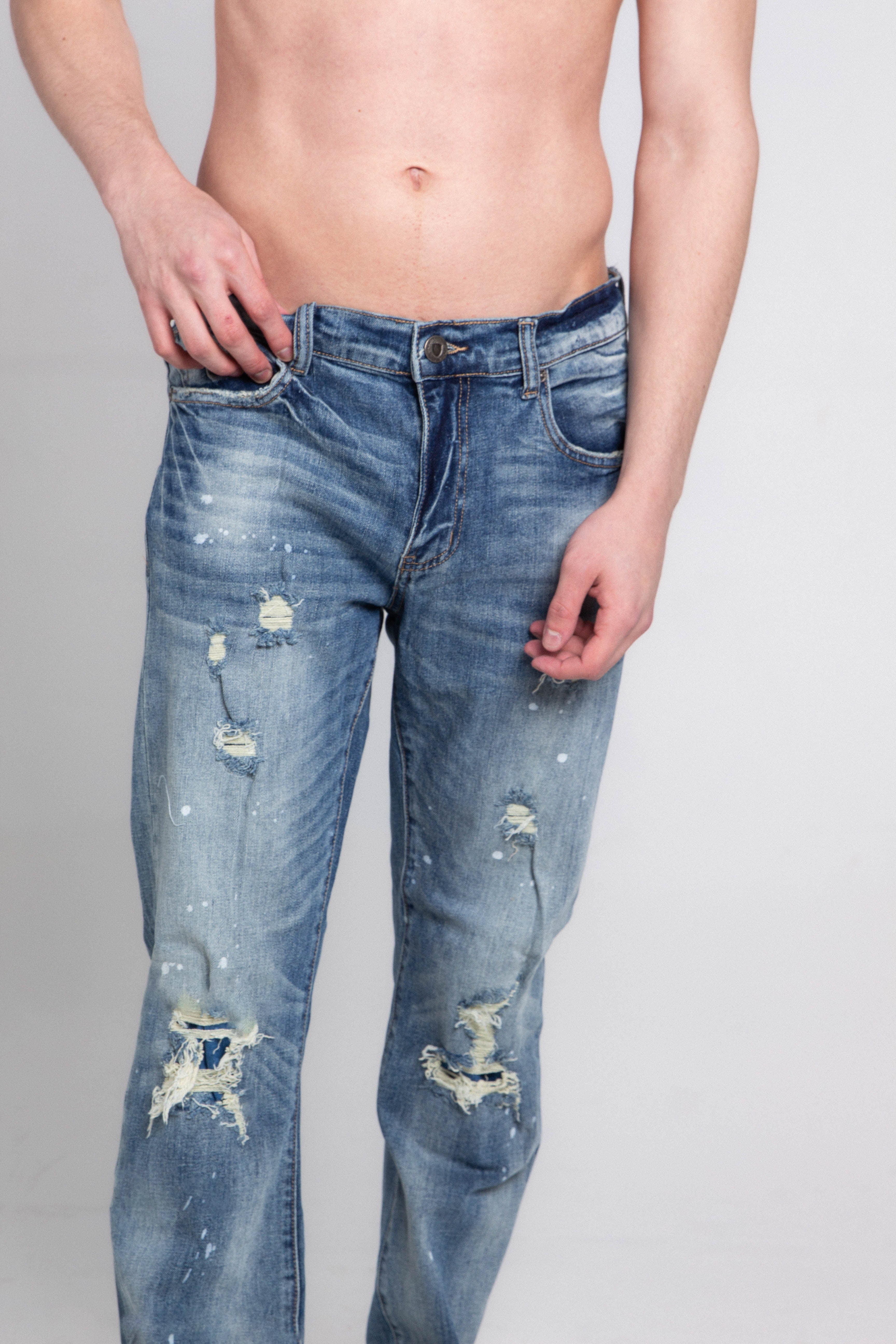 Casual Skinny Distressed Jeans | AJ05C