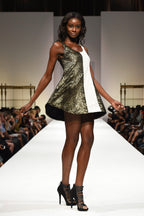 Gold Dress White Stripe