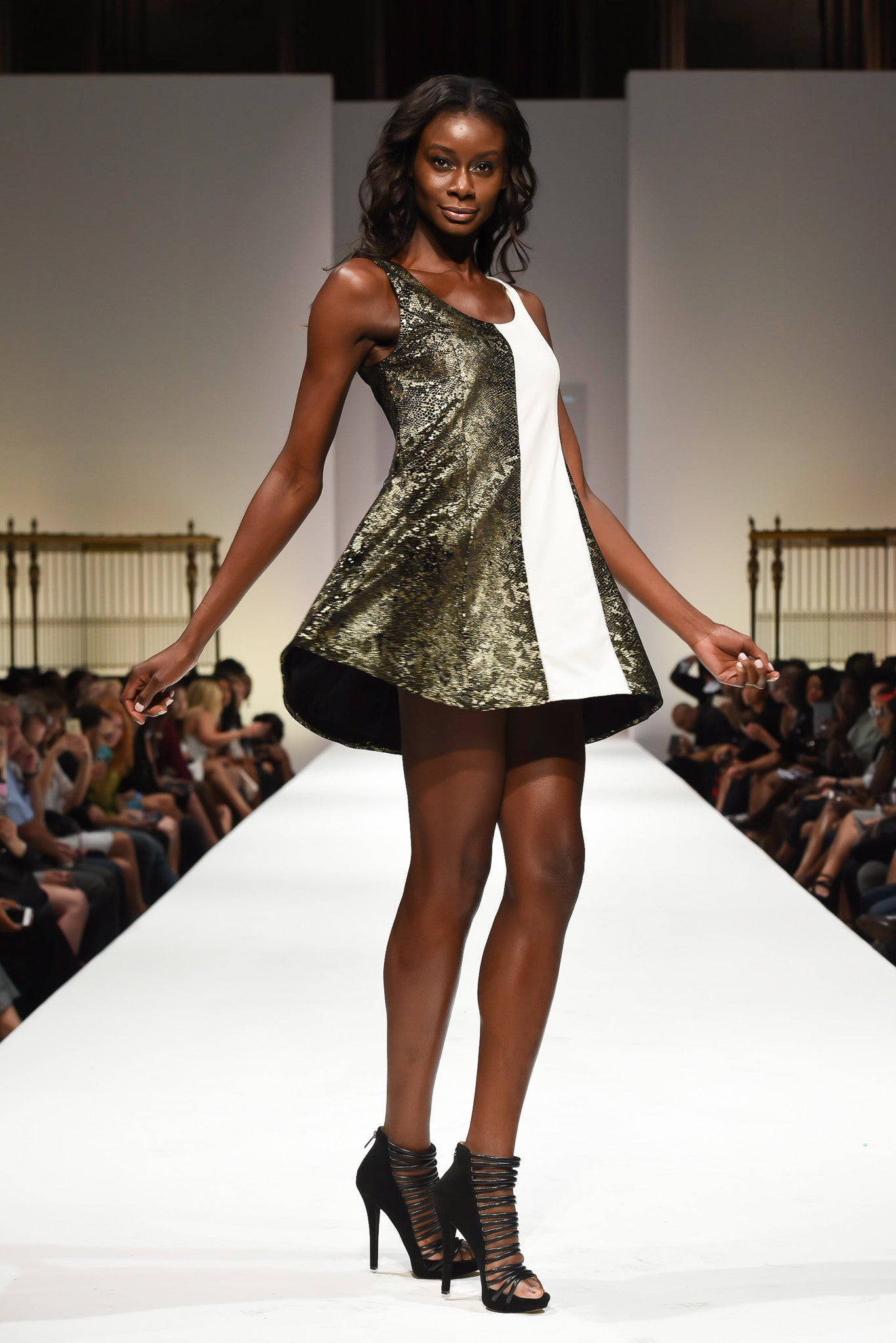 Gold Dress White Stripe