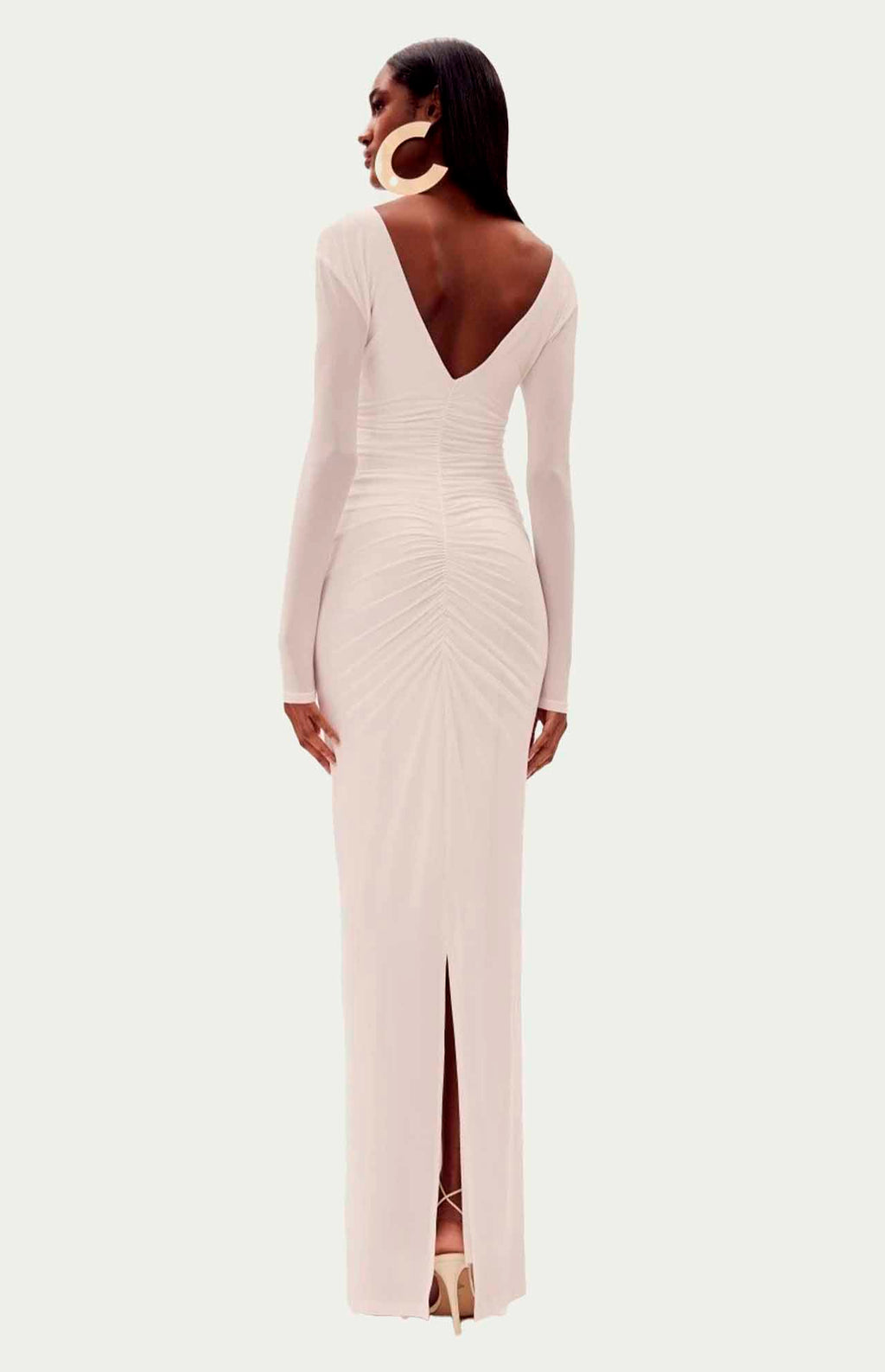 Auro Floral Ruched V-Cut Maxi Dress