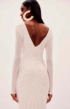 Auro Floral Ruched V-Cut Maxi Dress