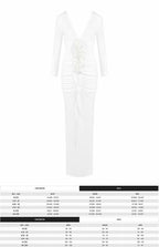 Auro Floral Ruched V-Cut Maxi Dress