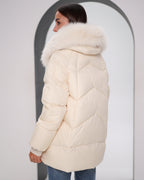 Genuine Polar Fox Thinsulate™ Coat | Ivory