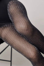 Conte Silver Fantasy Tights | Shining Openwork Honeycomb Pattern