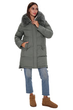 Genuine Polar Fox Trim Bio Down Coat | Sage