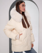 Genuine Polar Fox Thinsulate™ Coat | Ivory