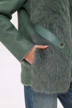 Reversible Hooded Wool Blend Jacket