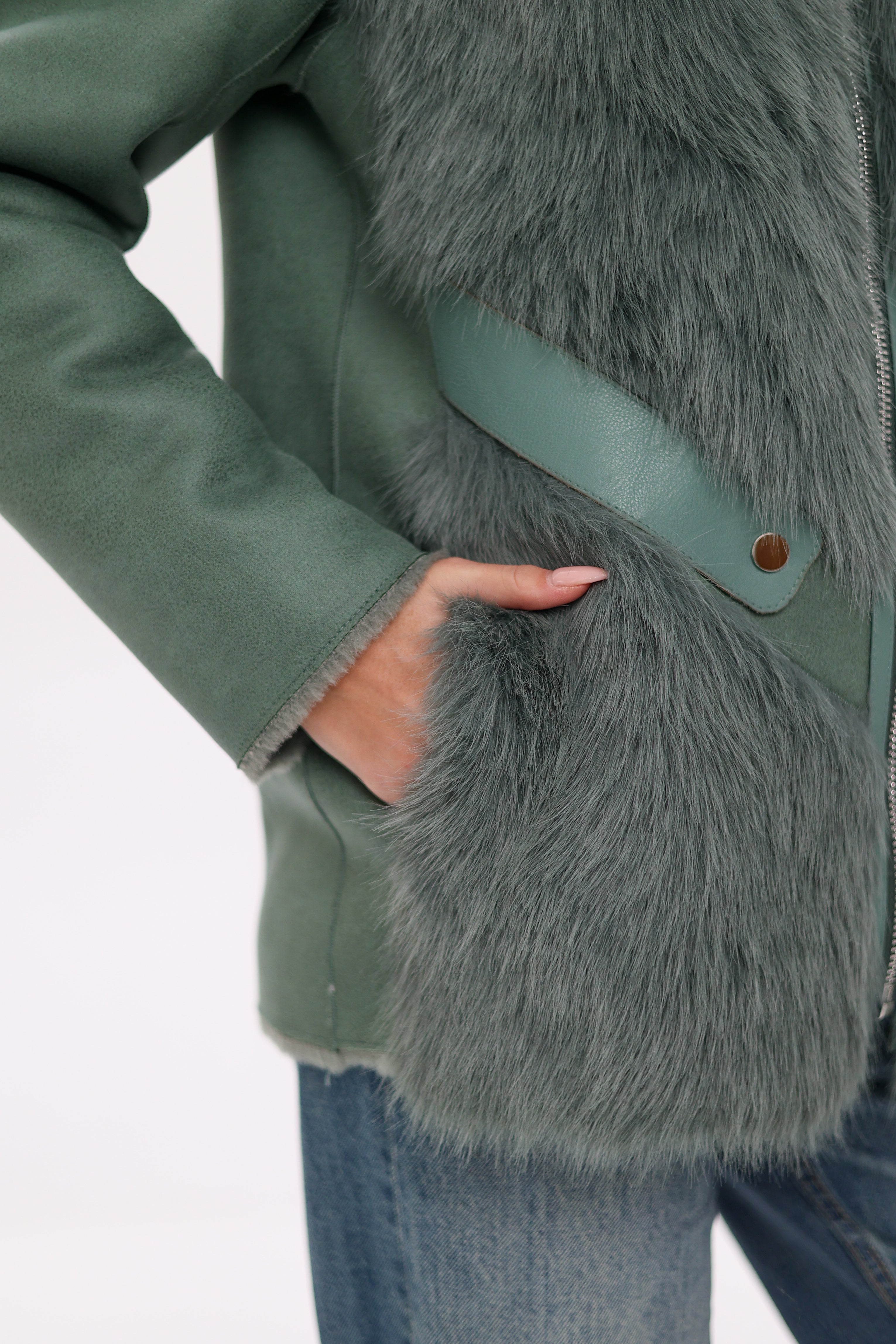 Reversible Hooded Wool Blend Jacket