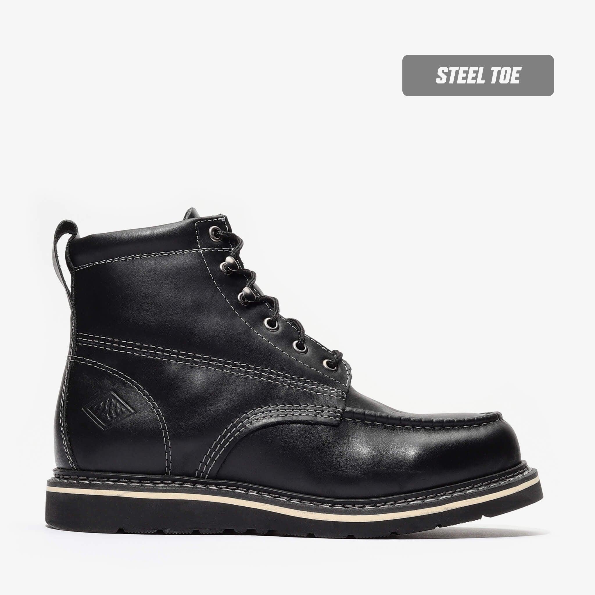 Frontier Classic 6" Moc Toe (Sreel Toe) Jet Boot Black