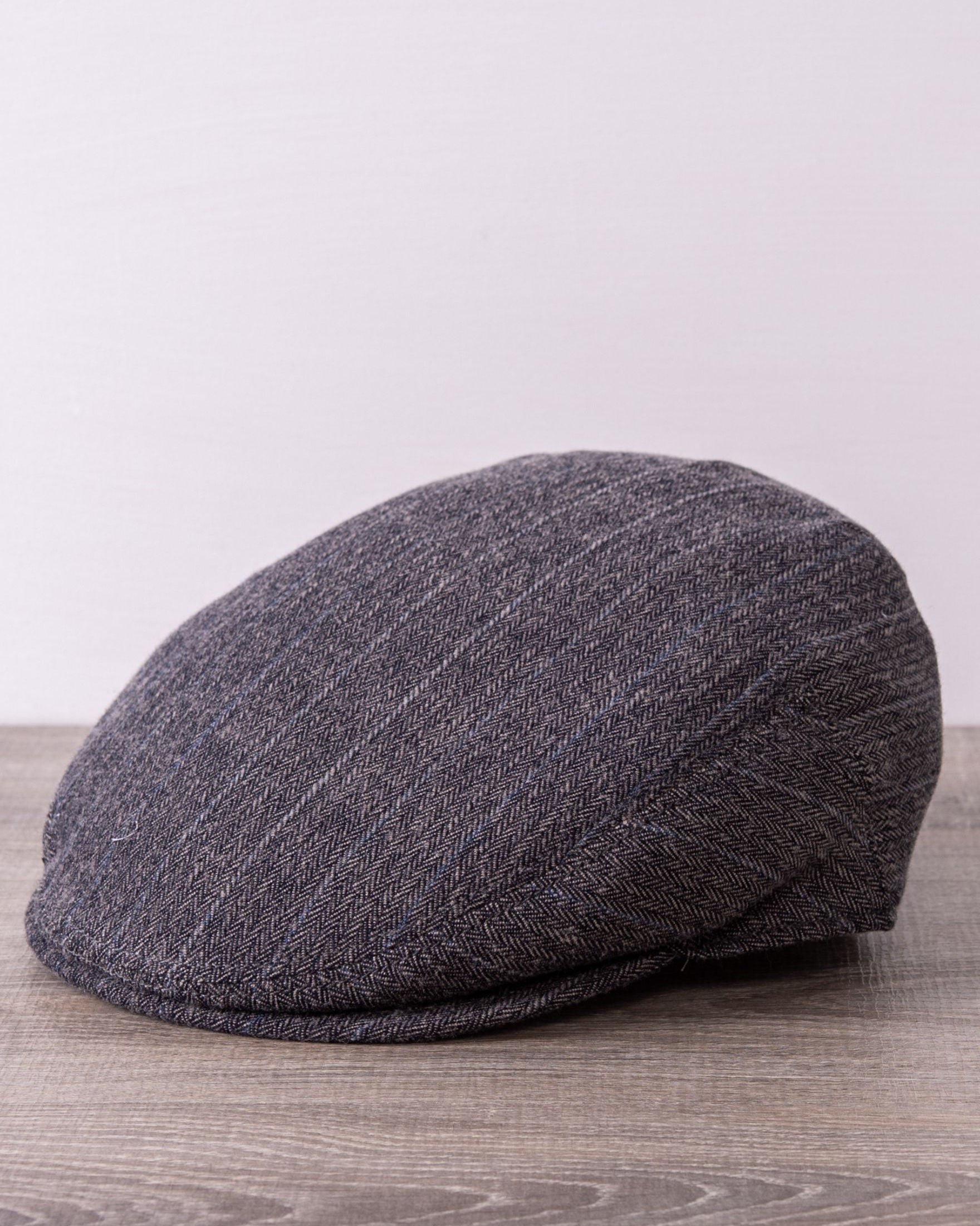 Claudio Mariani Herringbone Gray Flat Wool Cap | Autumn/Winter