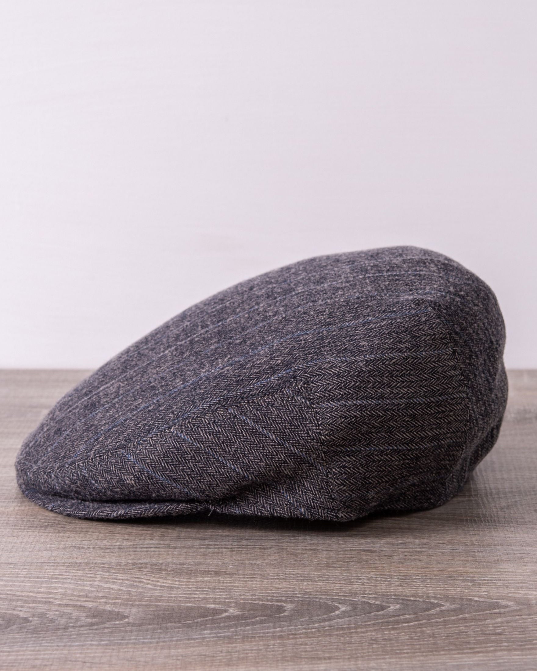 Claudio Mariani Herringbone Gray Flat Wool Cap | Autumn/Winter