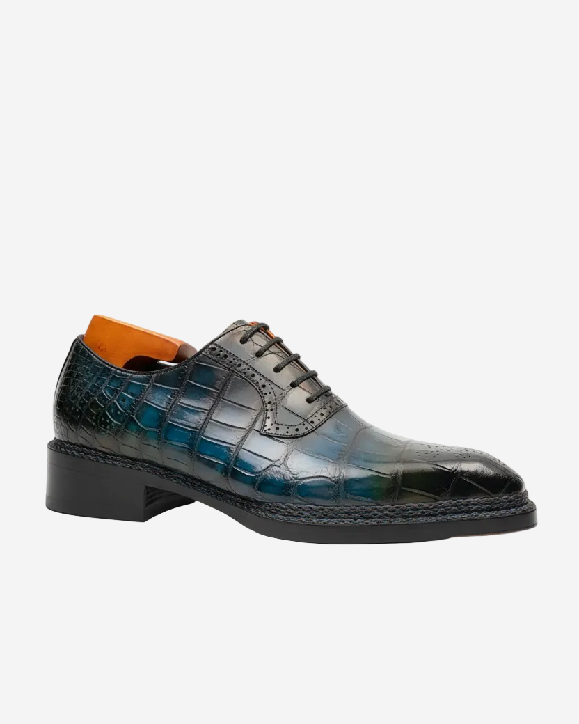 Blue Crocodile Oxford Shoes Goodyear | Norwegian 8015