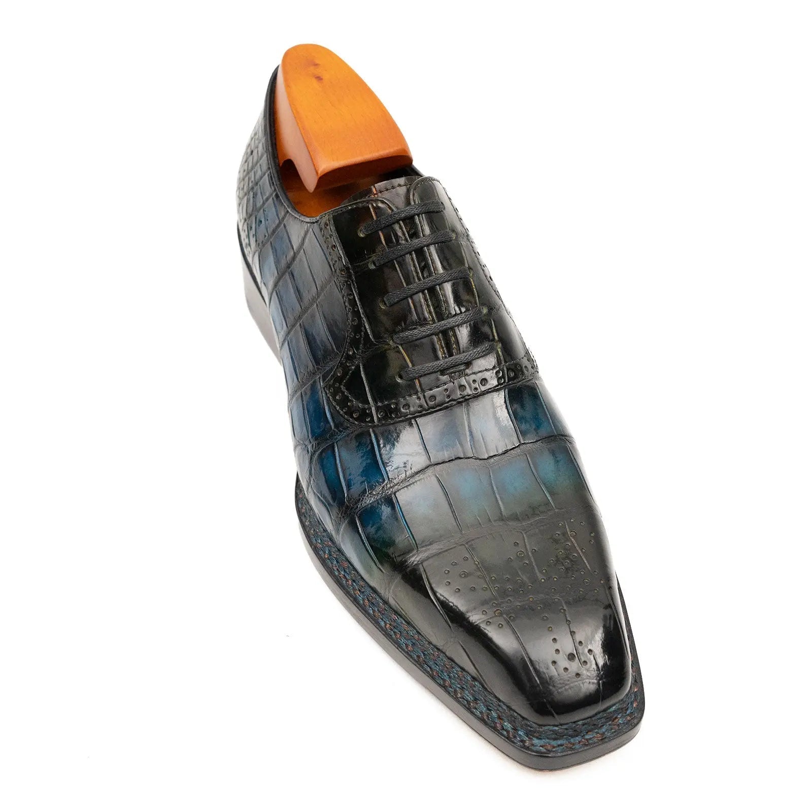 Blue Crocodile Oxford Shoes Goodyear | Norwegian 8015