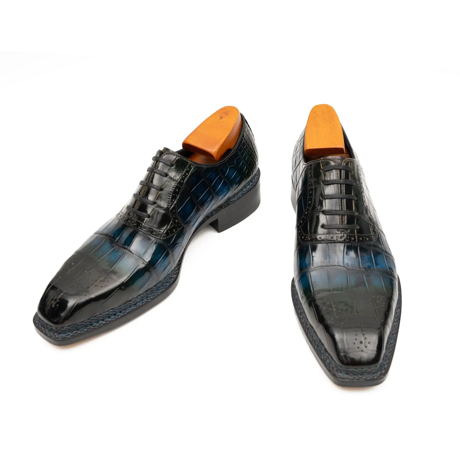 Blue Crocodile Oxford Shoes Goodyear | Norwegian 8015