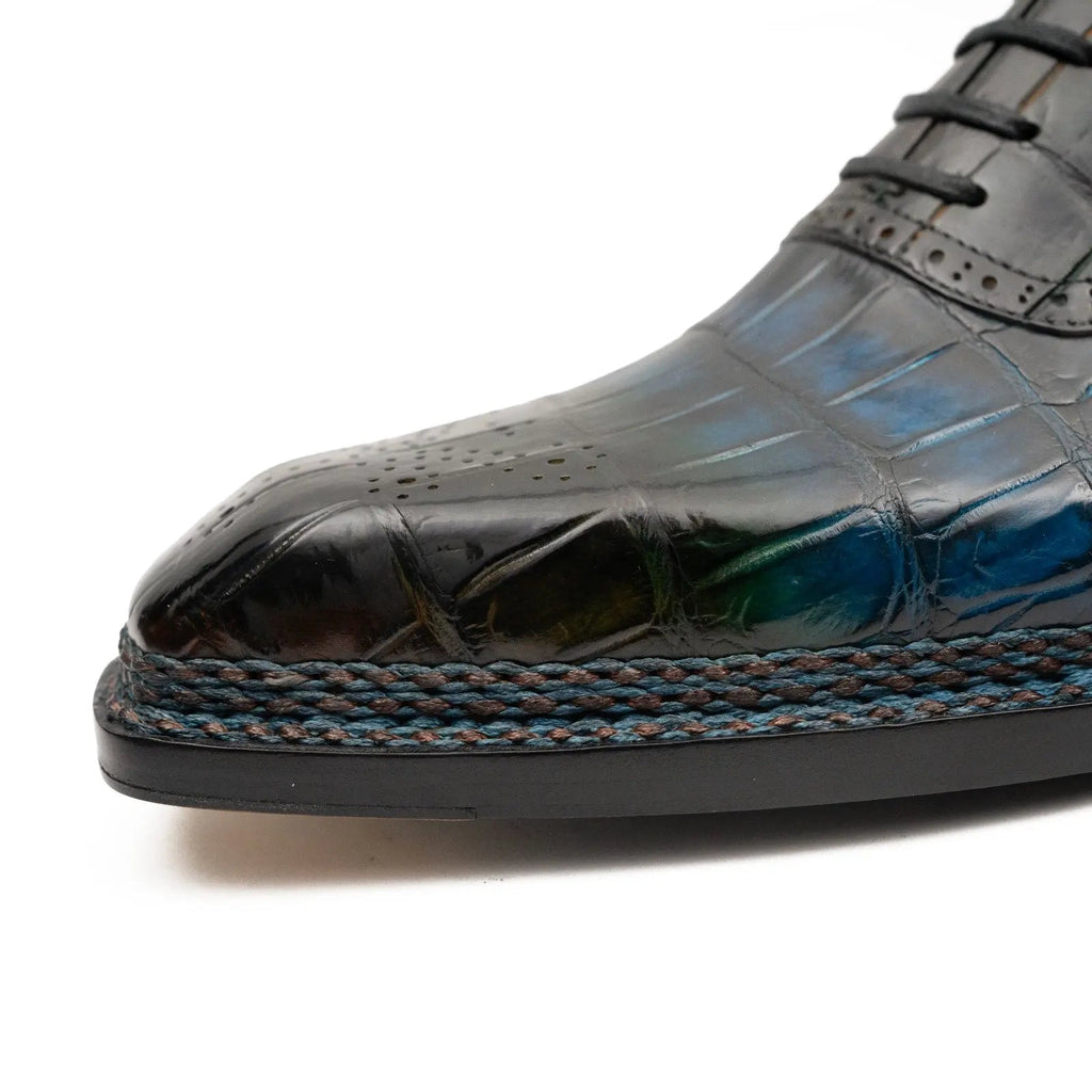 Blue Crocodile Oxford Shoes Goodyear | Norwegian 8015