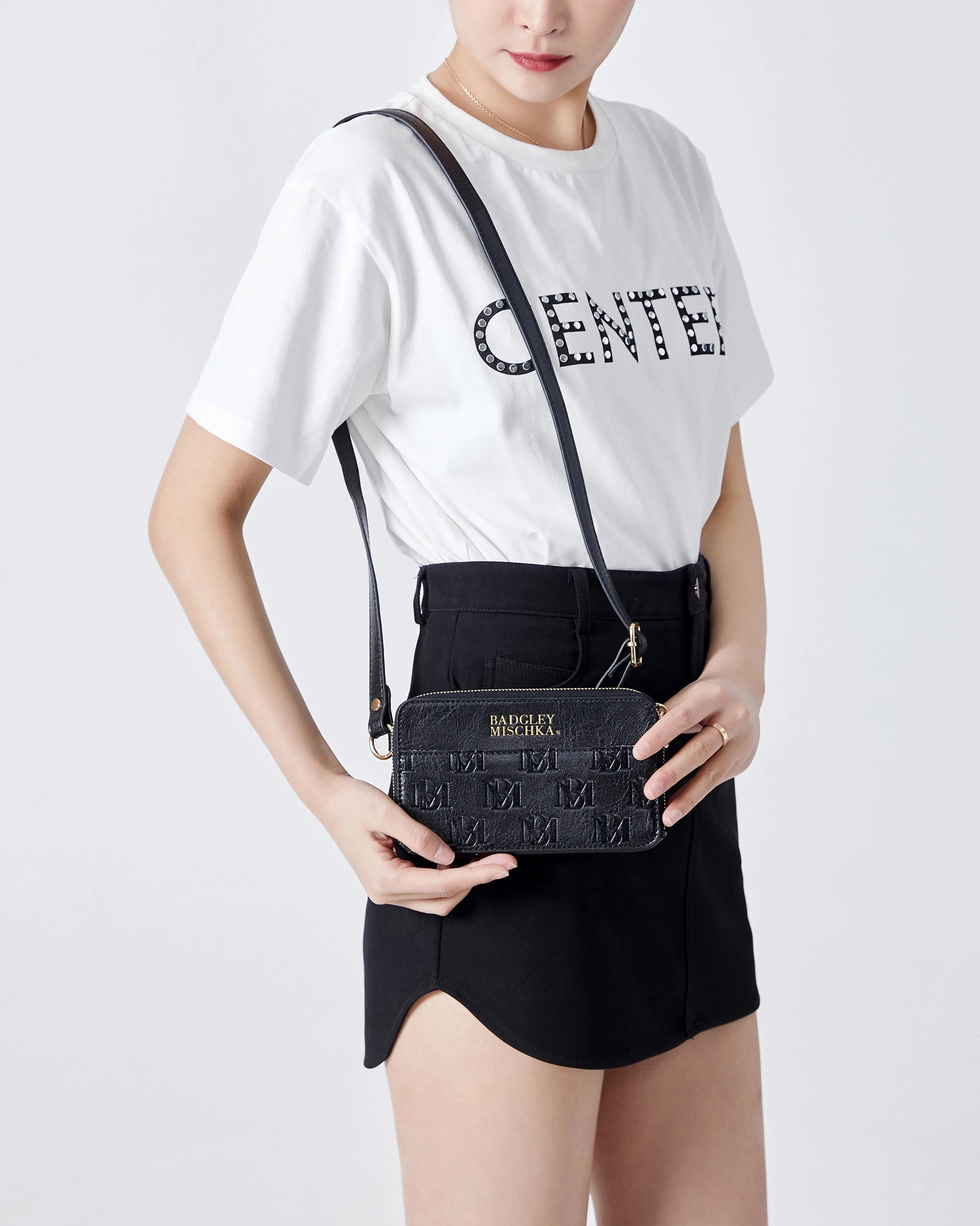 Badgley Mischka Madalyn Monogram Belt Bag | Crossbody Sling