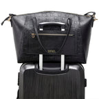 Caroline Vegan Leather Monogram Weekender Duffel Bag