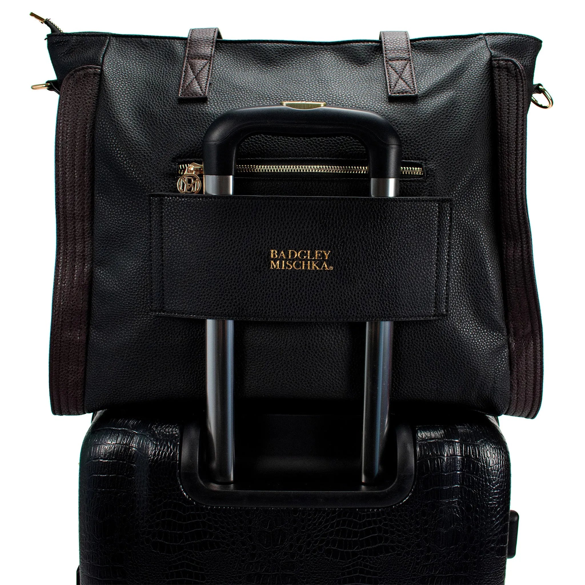 Badgley Mischka Rose Vegan Leather Weekender Tote Bag