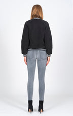 Varsity Jacket Black Sherpa