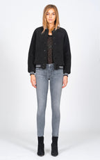Varsity Jacket Black Sherpa