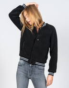 Varsity Jacket | Black Sherpa