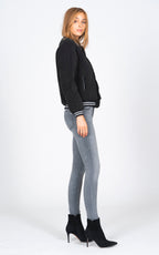 Varsity Jacket Black Sherpa