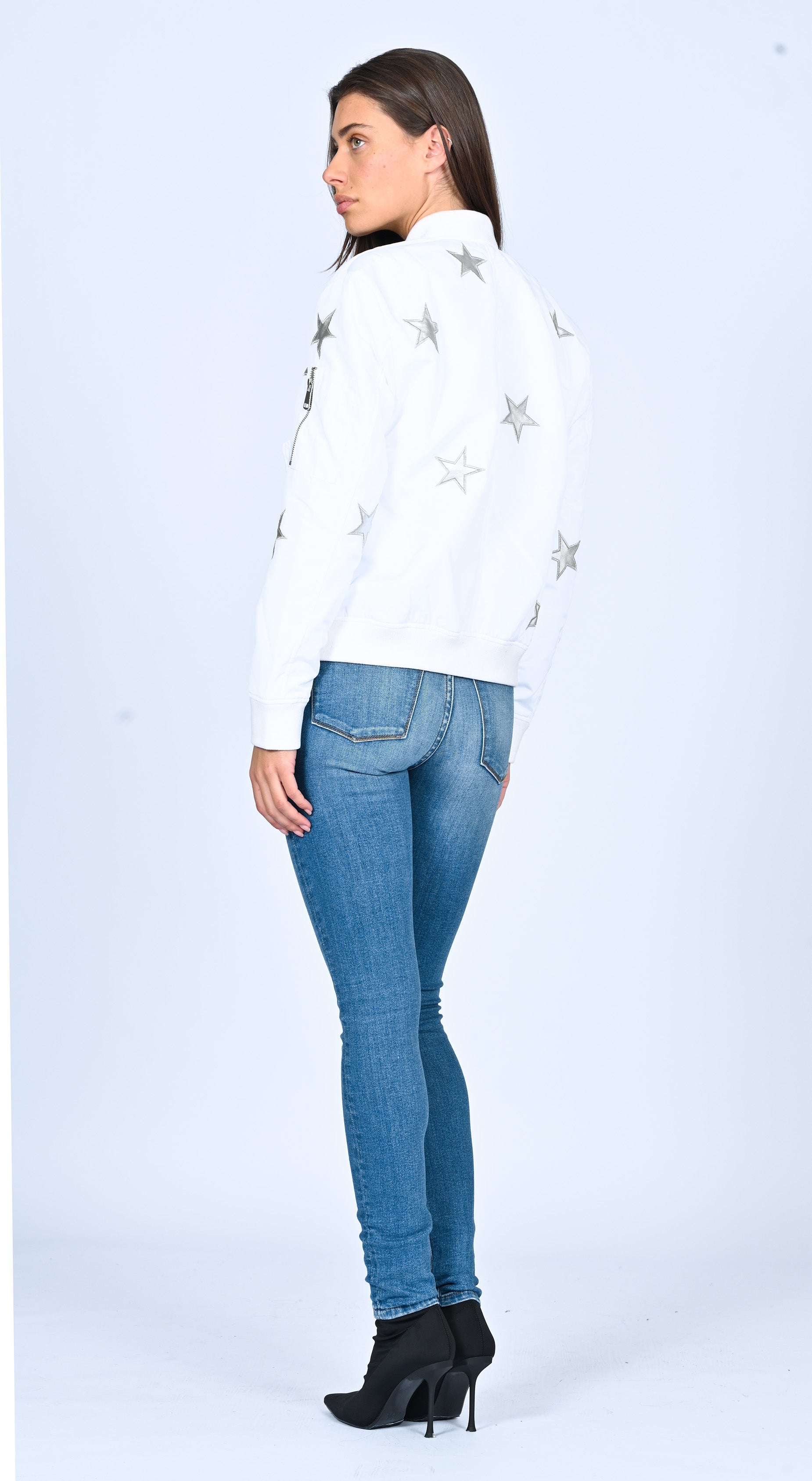 Star Bomber Jacket White