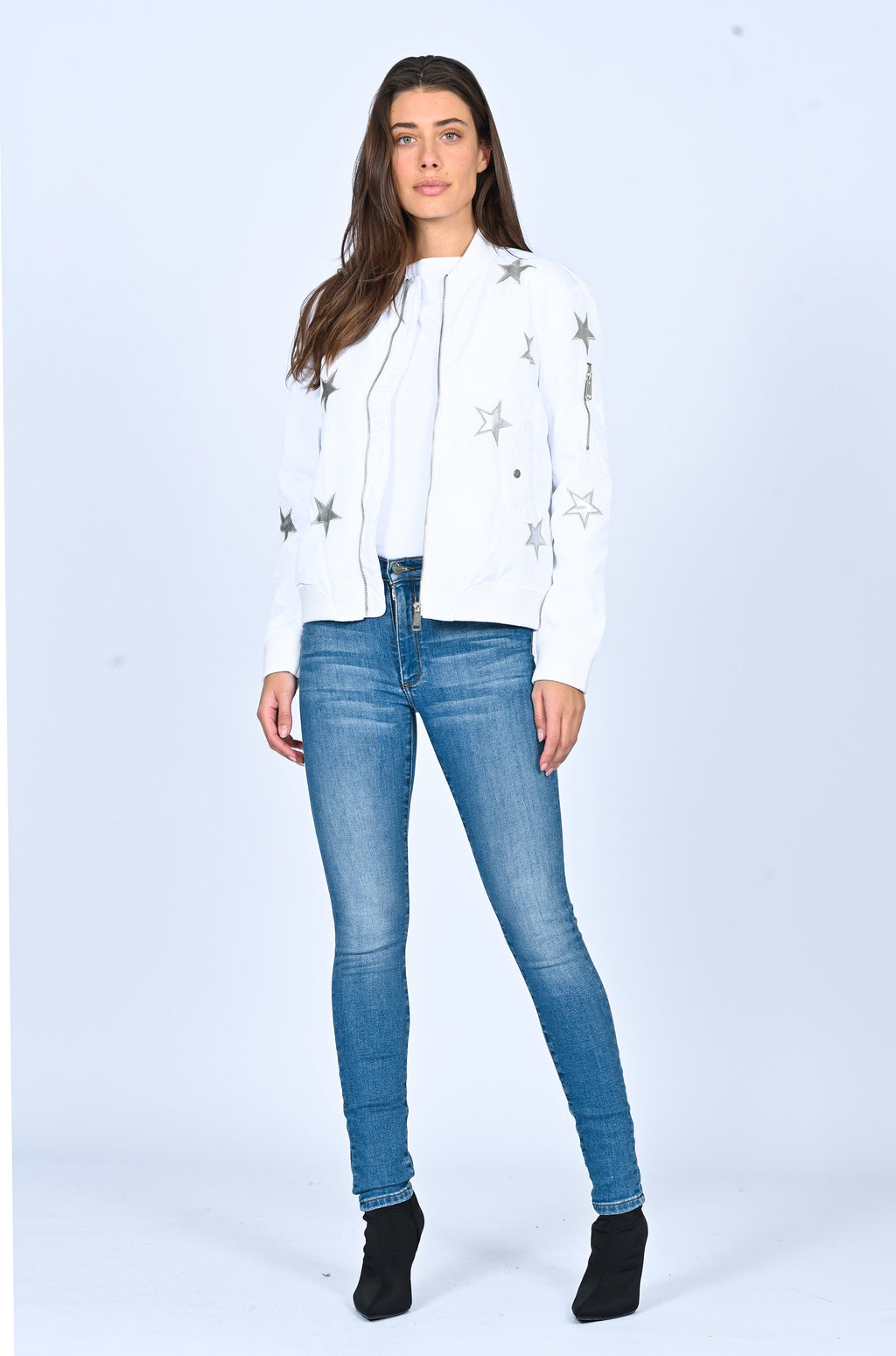 Star Bomber Jacket White
