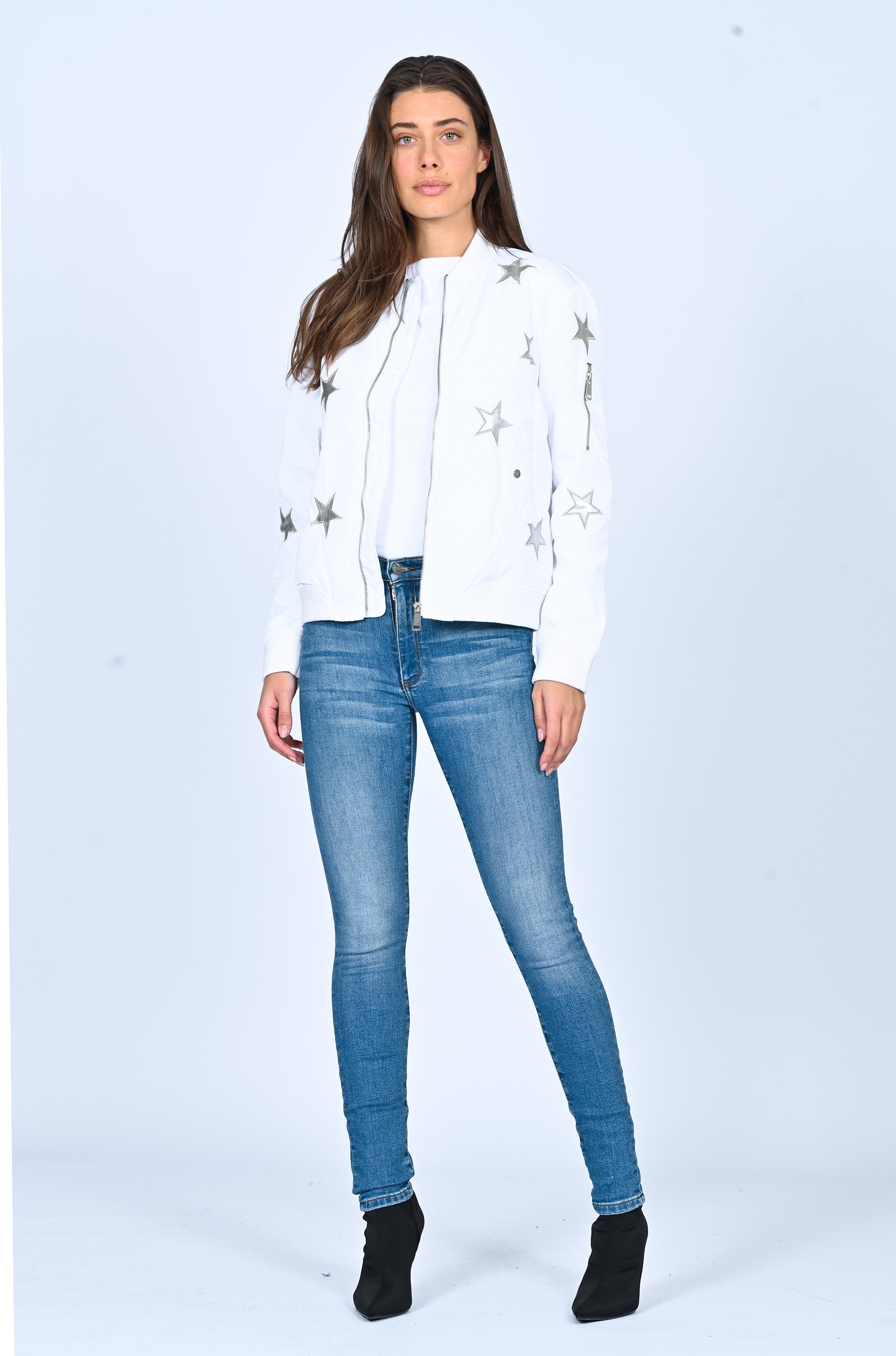 Star Bomber Jacket White