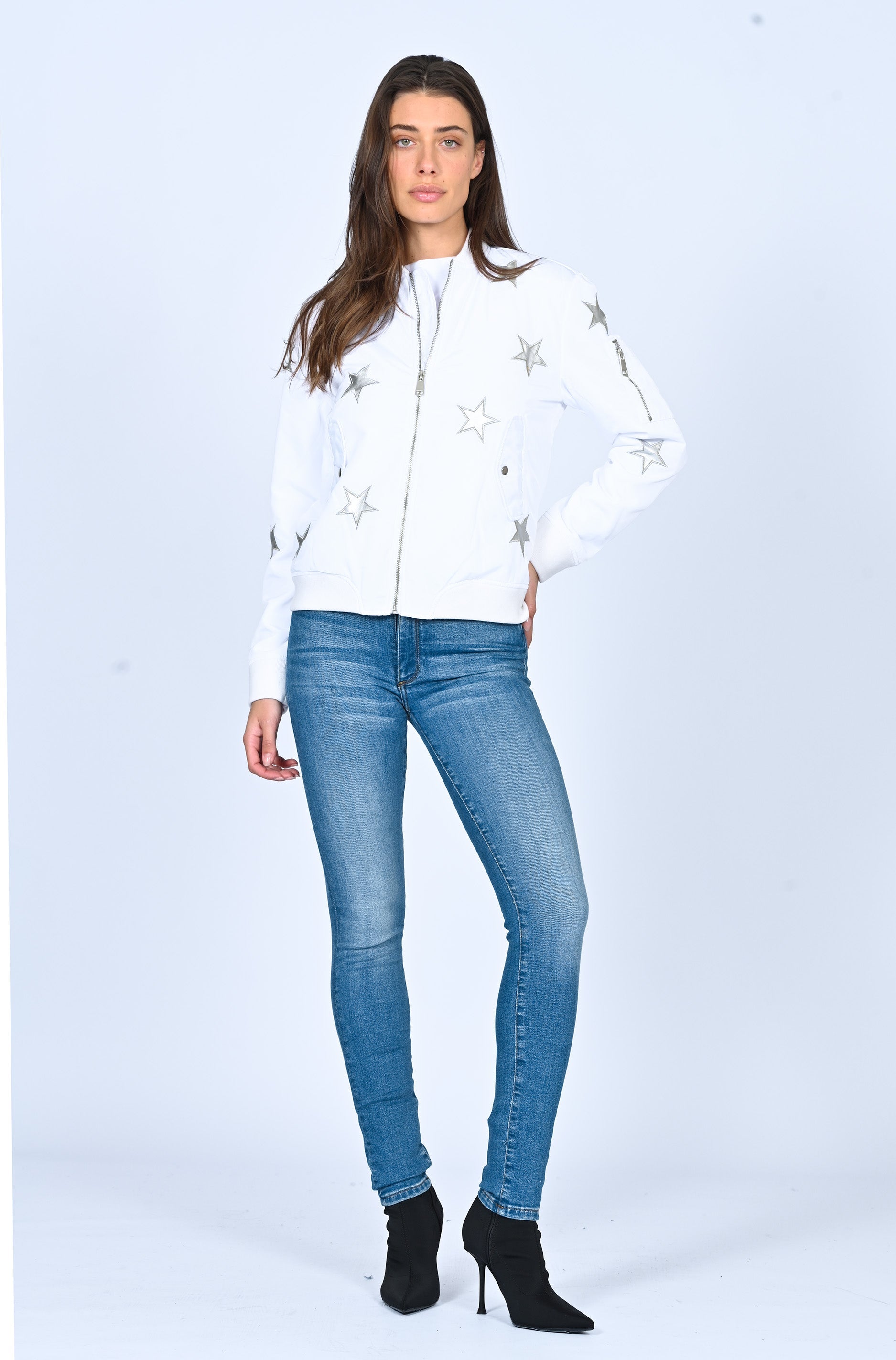 Star Bomber Jacket White