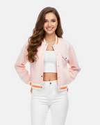 Pink Short Baseball-Style Jacket