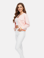Pink Short Baseball-Style Jacket