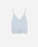 Baby Blue Knit Buttoned Crop Top