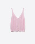 Baby Pink Knit Buttoned Crop Top