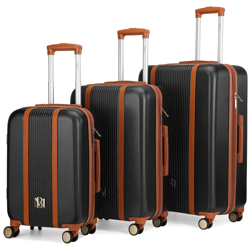 Mia 3-Piece Expandable Retro Luggage Set