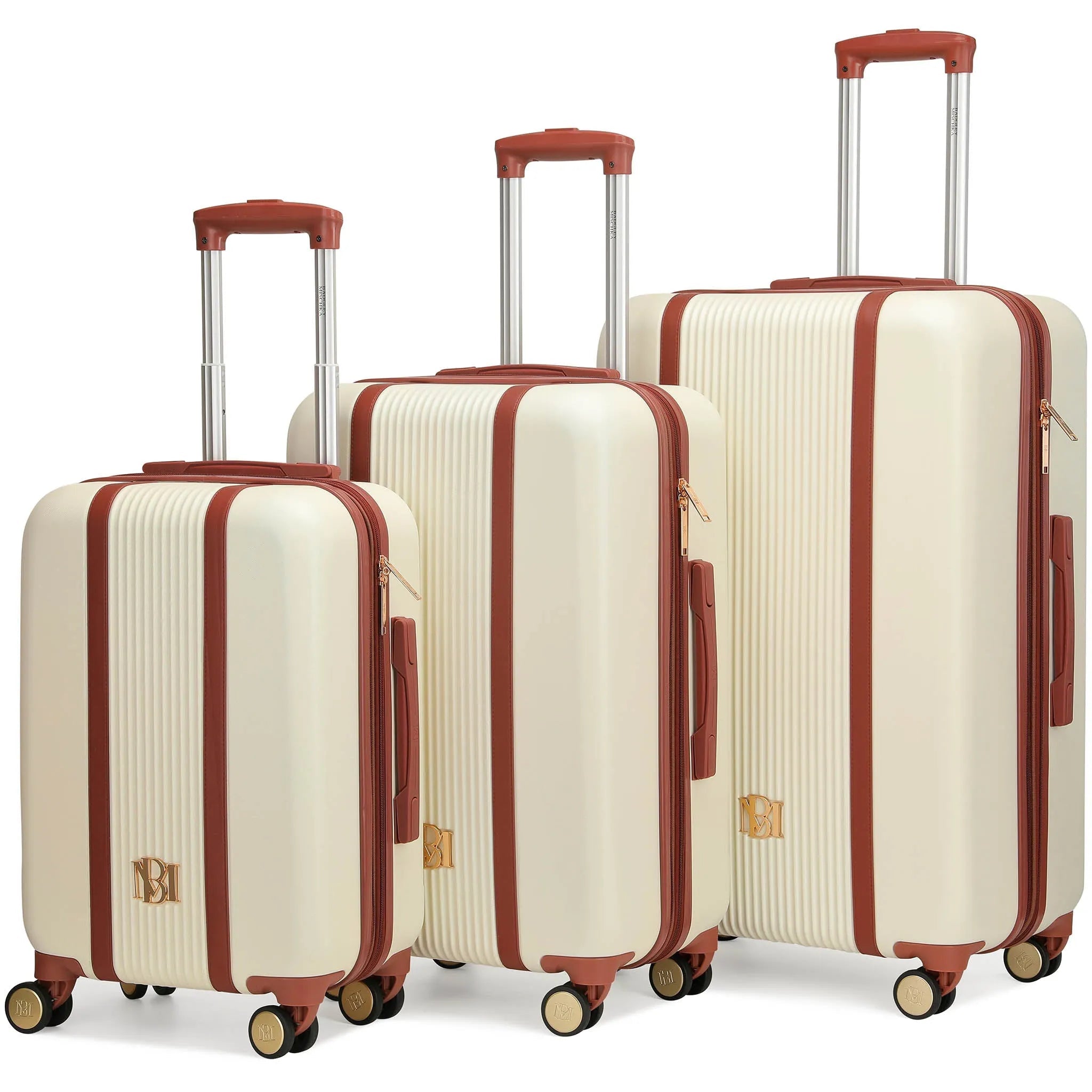 Mia 3-Piece Expandable Retro Luggage Set