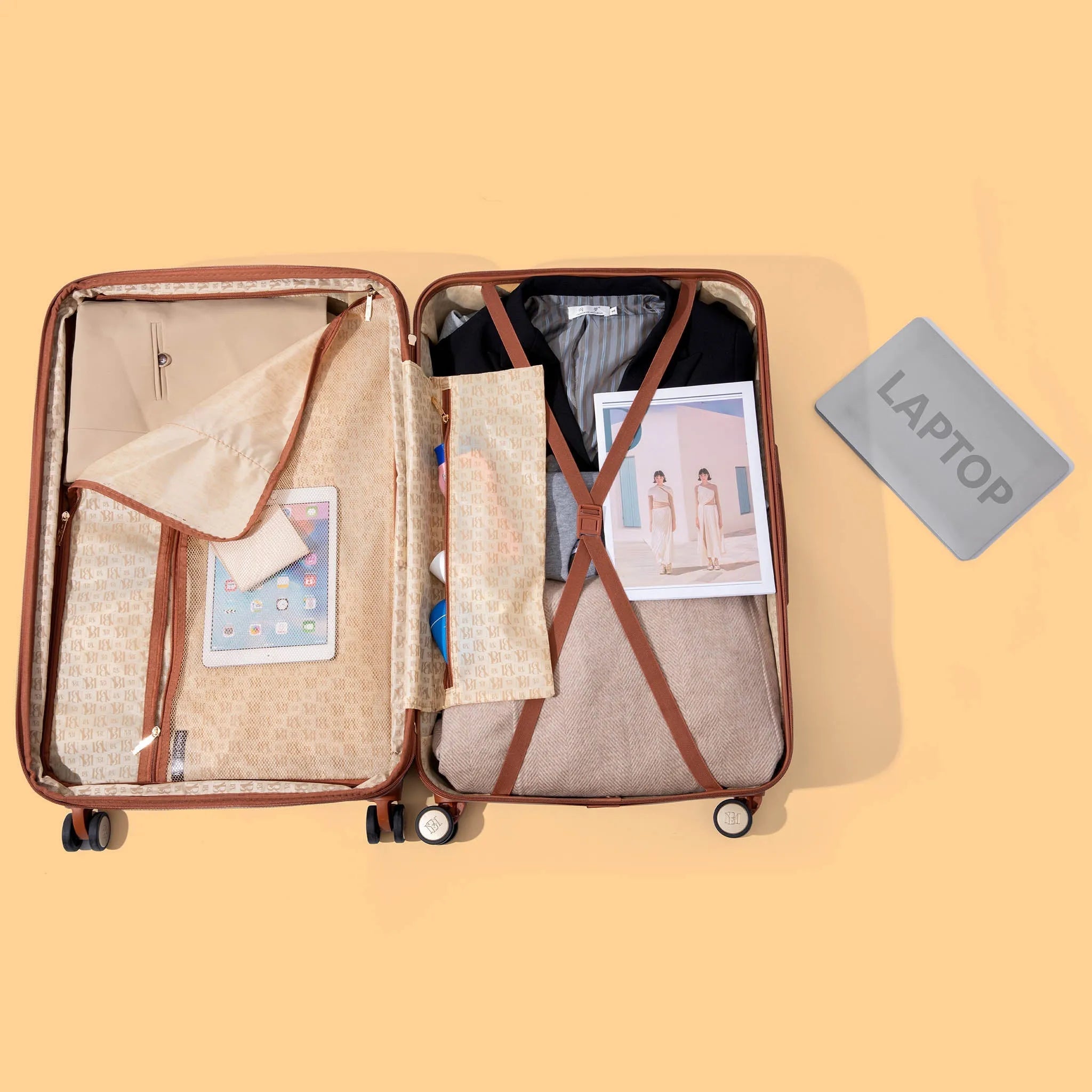 Mia 3-Piece Expandable Retro Luggage Set