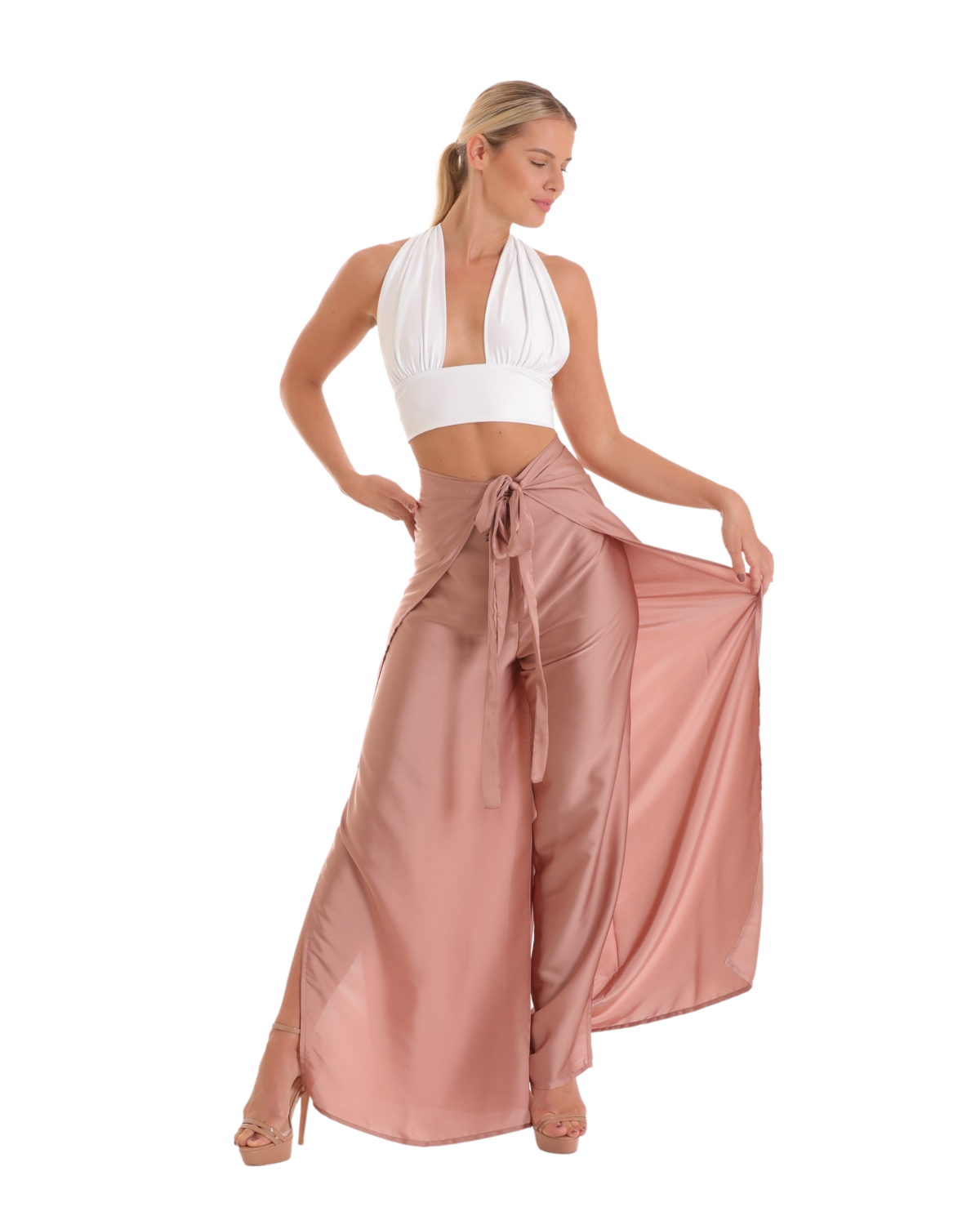 Pant to Jumpsuit | Rose Gold Satin