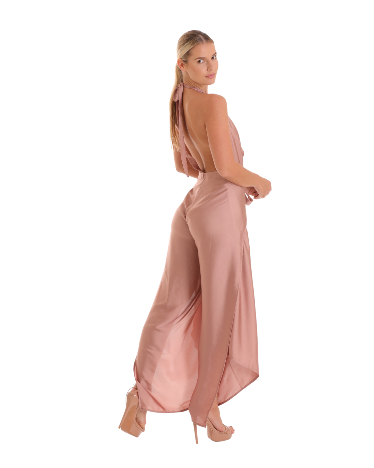 Pant to Jumpsuit | Rose Gold Satin