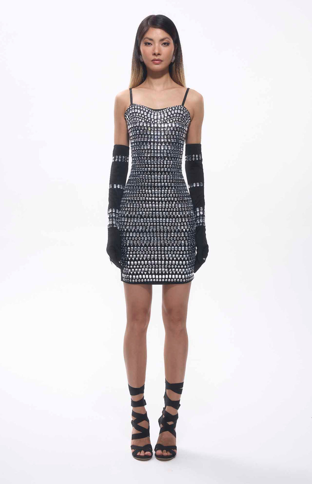 Bandage Diamante Crystal Embellished Mini Dress