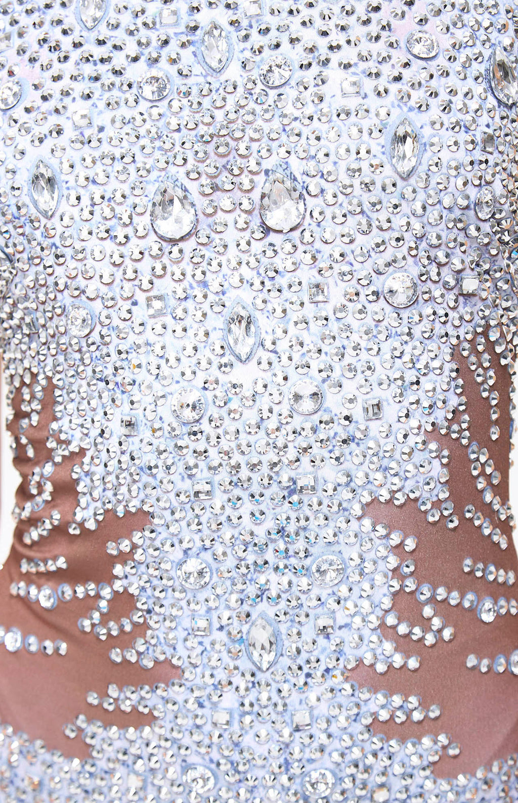 Beyo Diamante Embellished Crystal Mesh Catsuit
