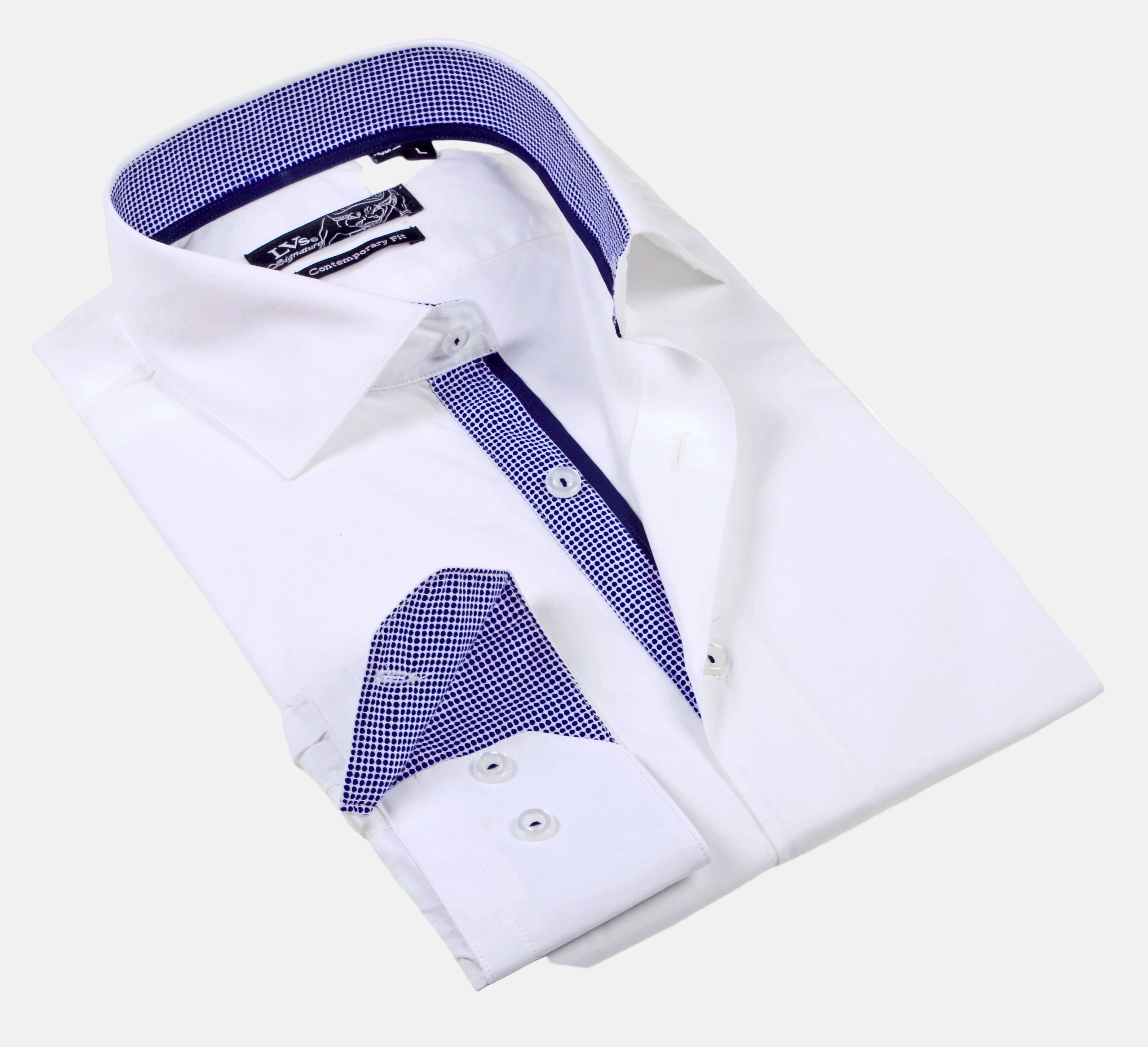 Big & Tall Shirt with Contrast Details White