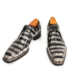 Black Croc-Pattern Norwegian Oxford