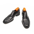 Black Grey Crocodile Oxford Shoes Goodyear | Norwegian 8017