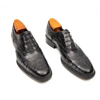 Black Grey Crocodile Oxford Shoes Goodyear | Norwegian 8017