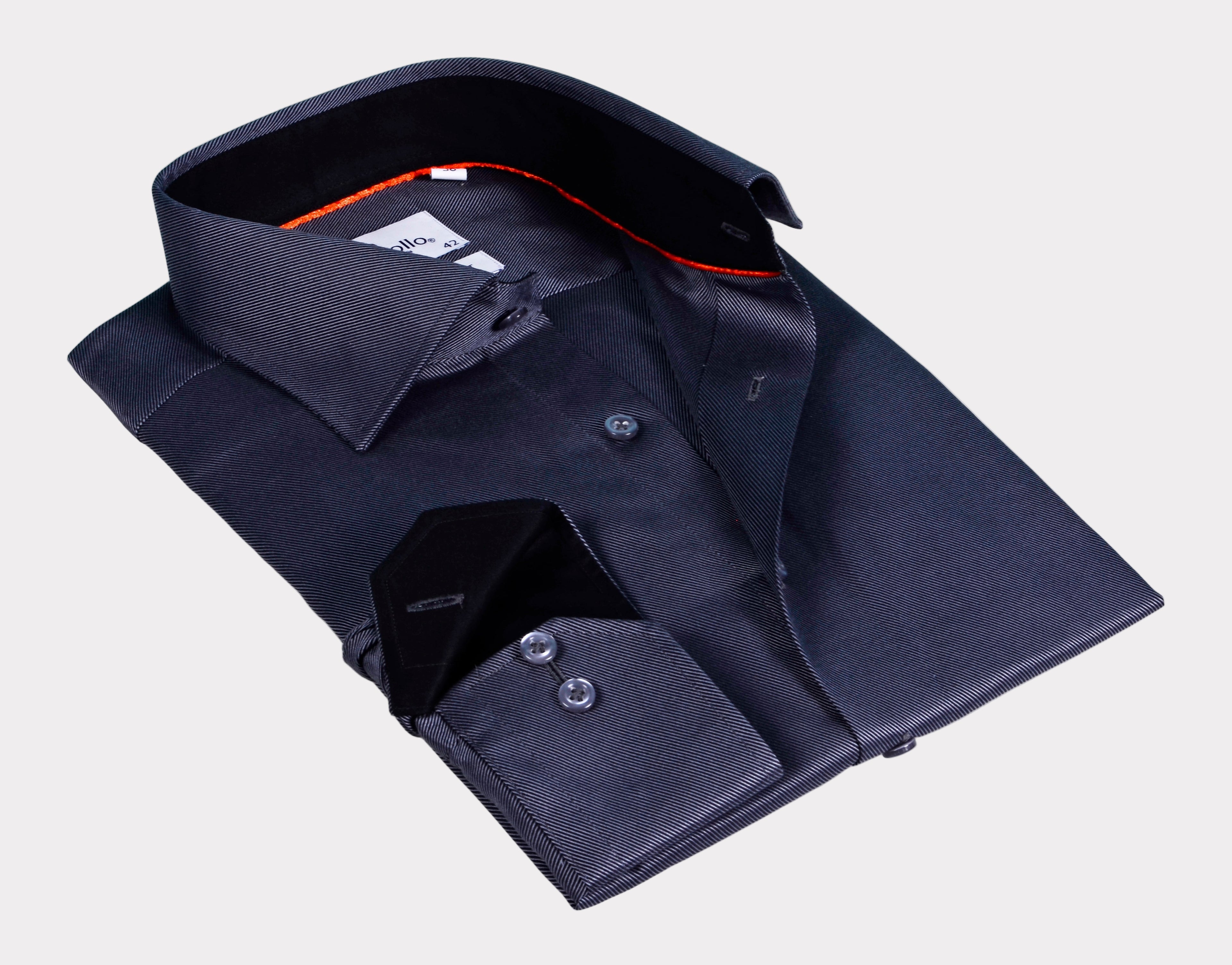 Long Sleeve Shirt with Contract Trimming & Dual cuffs | Contemporary Fit