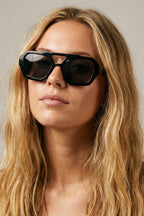 Black Geometric Frame Fashion Sunglasses for Women
