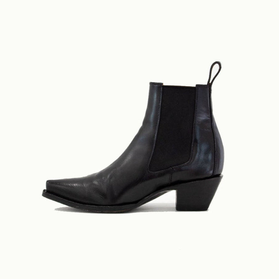 The Sandra Boot in Black Patent Leather